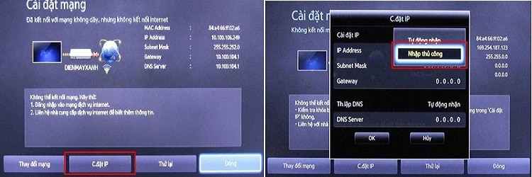 Lỗi Tivi Samsung Không Bắt Được Wi-Fi Và Cách Thức Khắc Phục 2025 Cài lại địa chỉ ip