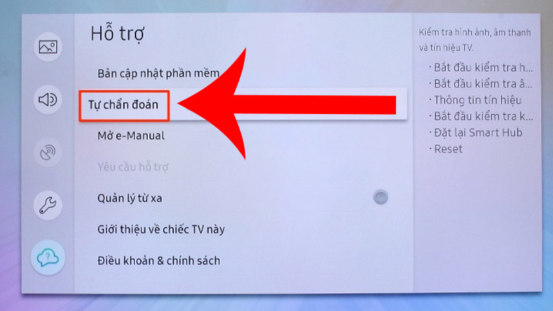 Chọn mục tự chẩn đoán