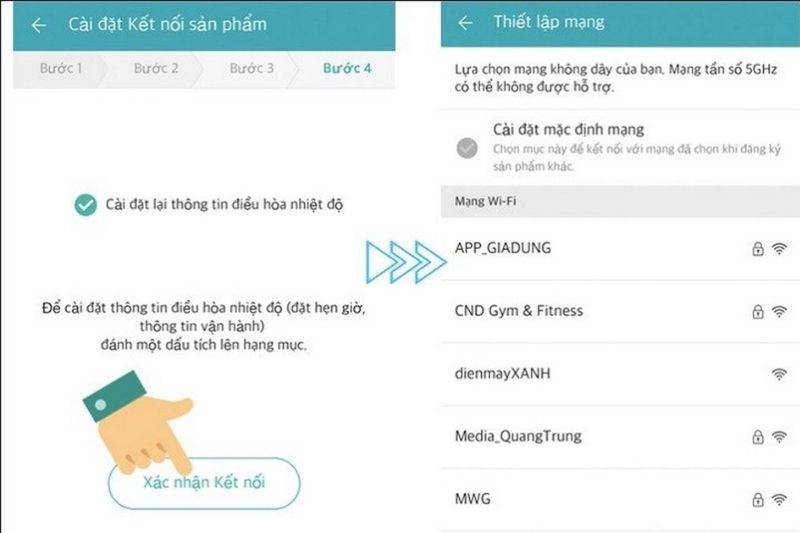 Cách Kết Nối Điện Thoại Với Máy Lạnh LG Chính Xác Chi Tiết 2025 chọn wifi