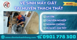 Vệ sinh máy giặt tại Huyện Thạch Thất Điện lạnh Anh Thắng