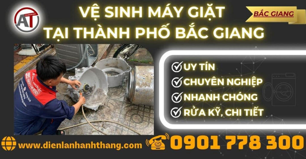 Vệ sinh máy giặt tại Thành phố Bắc Giang Điện lạnh Anh Thắng