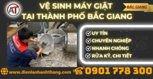Vệ sinh máy giặt tại Thành phố Bắc Giang Điện lạnh Anh Thắng