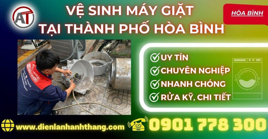 Vệ sinh máy giặt tại Thành phố Hòa Bình Điện lạnh Anh Thắng