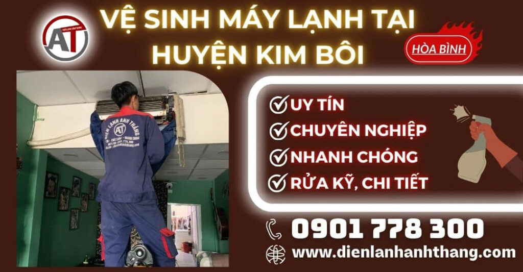 Vệ sinh máy lạnh tại Huyện Kim Bôi Điện lạnh Anh Thắng