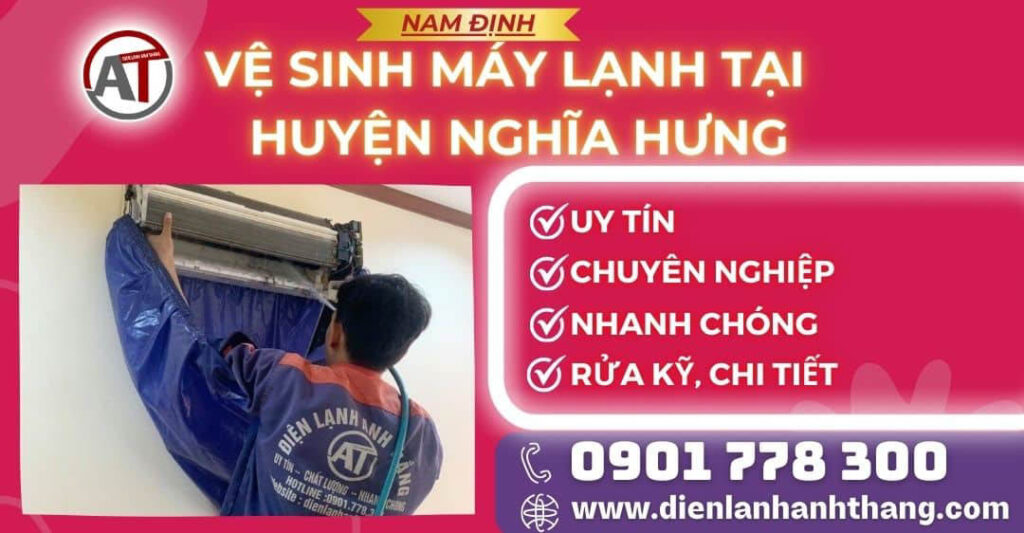 Vệ sinh máy lạnh tại Huyện Nghĩa Hưng Điện lạnh Anh Thắng