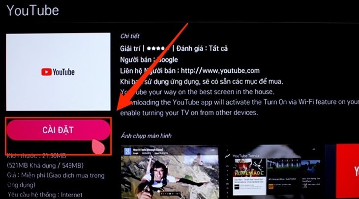 Nguyên Nhân Của Lỗi Youtube Trên Tivi LG Và Cách Khắc Phục 2025 Chọn cài đặt để tải về