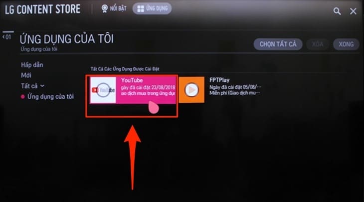 Nguyên Nhân Của Lỗi Youtube Trên Tivi LG Và Cách Khắc Phục 2025 Chọn ứng dụng cần xóa