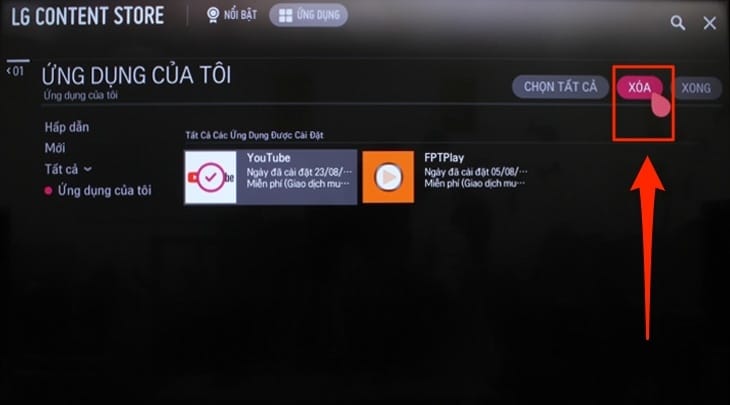 Nguyên Nhân Của Lỗi Youtube Trên Tivi LG Và Cách Khắc Phục 2025 Chọn xóa thêm lần nữa
