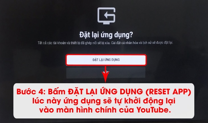 Nguyên Nhân Của Lỗi Youtube Trên Tivi LG Và Cách Khắc Phục 2025 Đặt lại ứng dụng