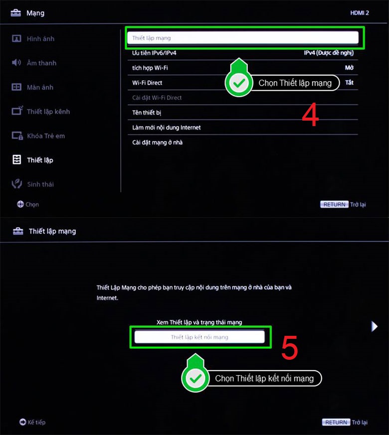 Cách Khắc Phục Tivi Sony Bị Lỗi Ứng Dụng Đơn Giản - Hiệu Quả 2025 Thiết lập kết nối mạng