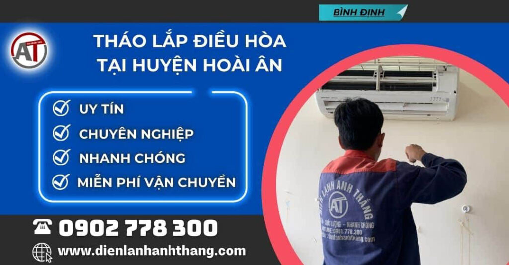 tháo lắp điều hòa tại Huyện Hoài Ân Điện lạnh Anh Thắng