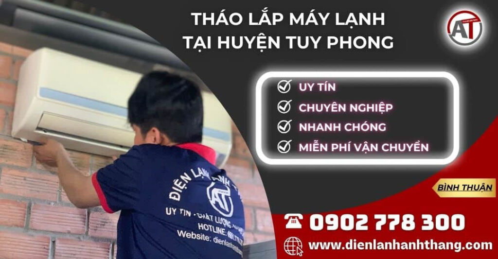 tháo lắp máy lạnh tại Huyện Tuy Phong Điện lạnh Anh Thắng