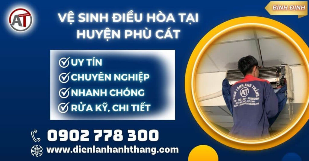 vệ sinh điều hòa tại Huyện Phù Cát Điện lạnh Anh Thắng