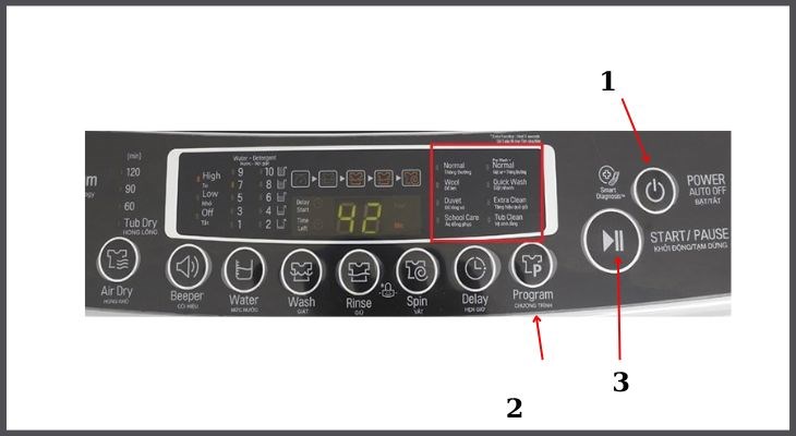 Cách giặt cơ bản máy giặt Lg