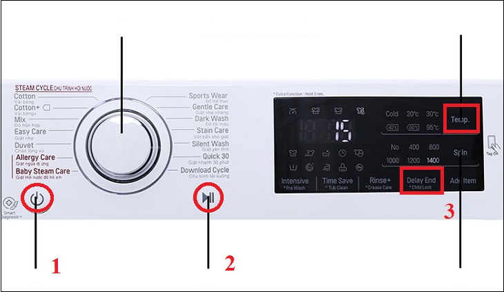 Chế độ bật âm thanh máy giặt LG