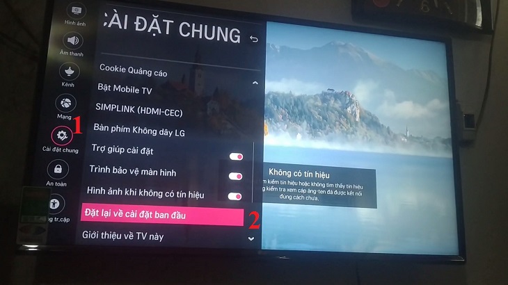 Đặt lại về cài đặt ban đầu