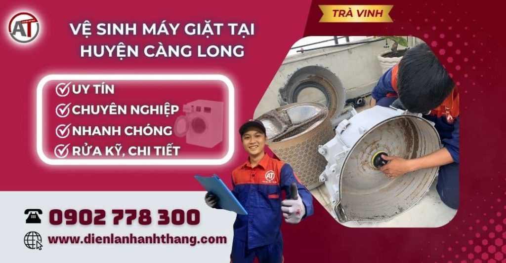 Vệ sinh máy giặt tại Huyện Càng Long Điện lạnh Anh Thắng