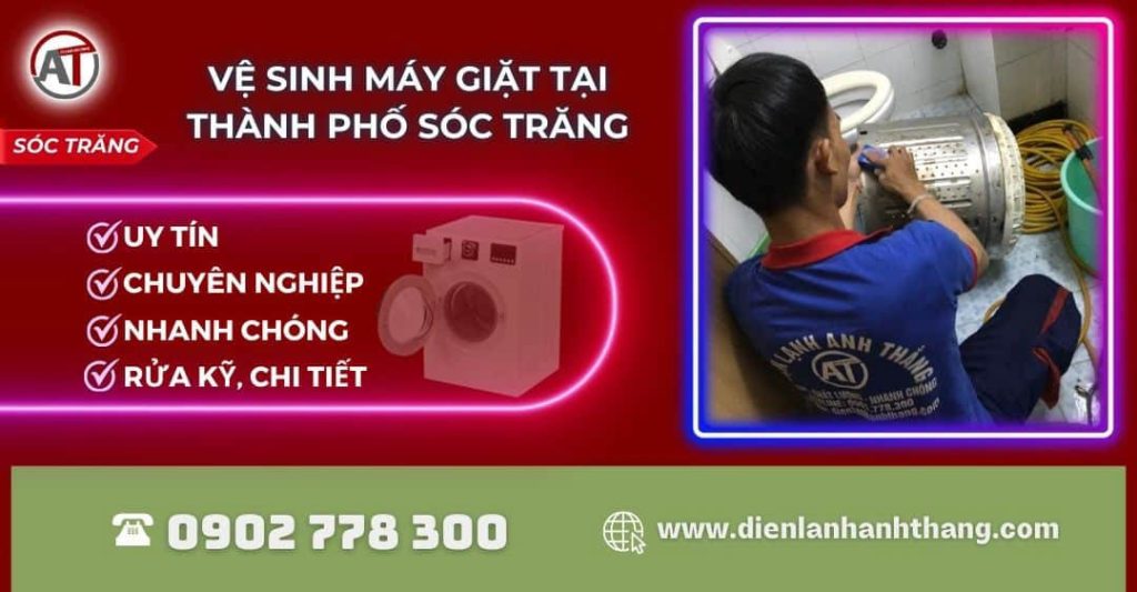 Vệ sinh máy giặt tại Thành phố Sóc Trăng Điện lạnh Anh Thắng