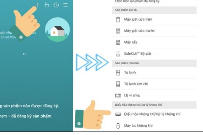 chọn mục điều hòa không khí