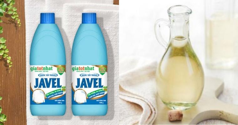 Dùng nước tẩy Javen với giấm