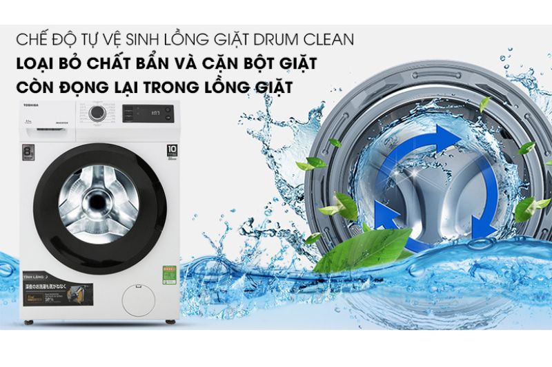 tự vệ sinh lồng giặt toshiba