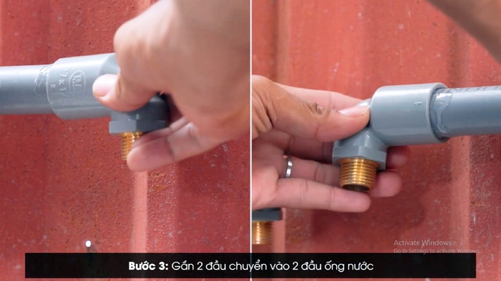 gắn ống dẫn máy giặt