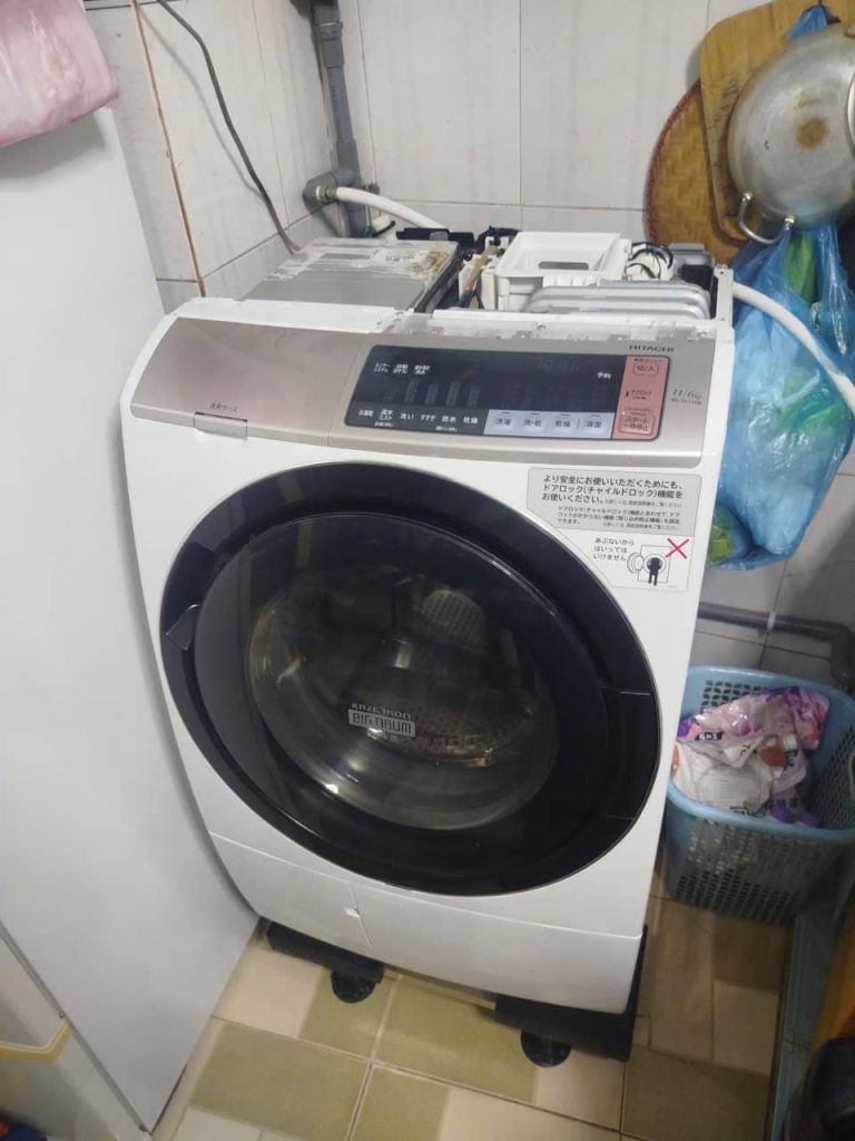 Máy giặt cắm sai nguồn điện – Ghi nhận kiểm tra thực tế 2026 12 01 2026 kiem tra may giat noi dia cam lon dien go vap.JPG