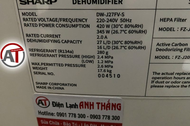 Máy hút ẩm DW-J27GV-S hút ẩm kém – Ca kiểm tra thực tế 2026 may hut am dw j27gv s hut am kem 4