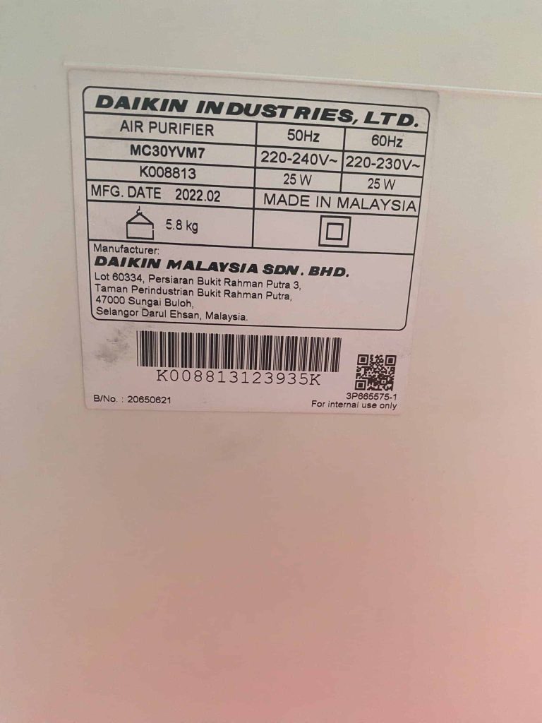 Máy lọc không khí Daikin MC30YVM7 bám bụi – Ghi nhận kiểm tra thực tế 2026 may loc khong khi daikin mc30yvm7 bam bui.jpg