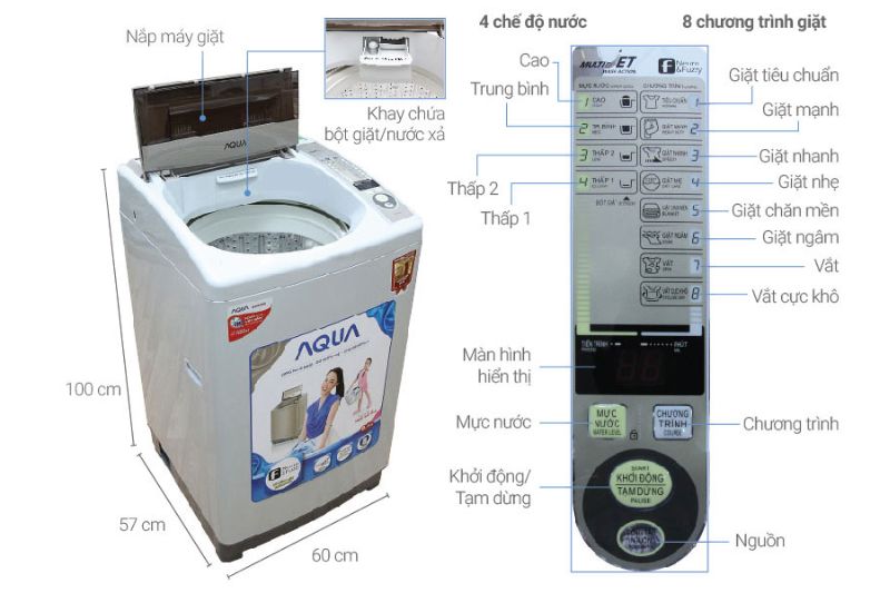 Cách Sử Dụng Máy Giặt Aqua S80KT Hiệu Quả Và Đúng Cách Tại Nhà 2026 aqua s80kt