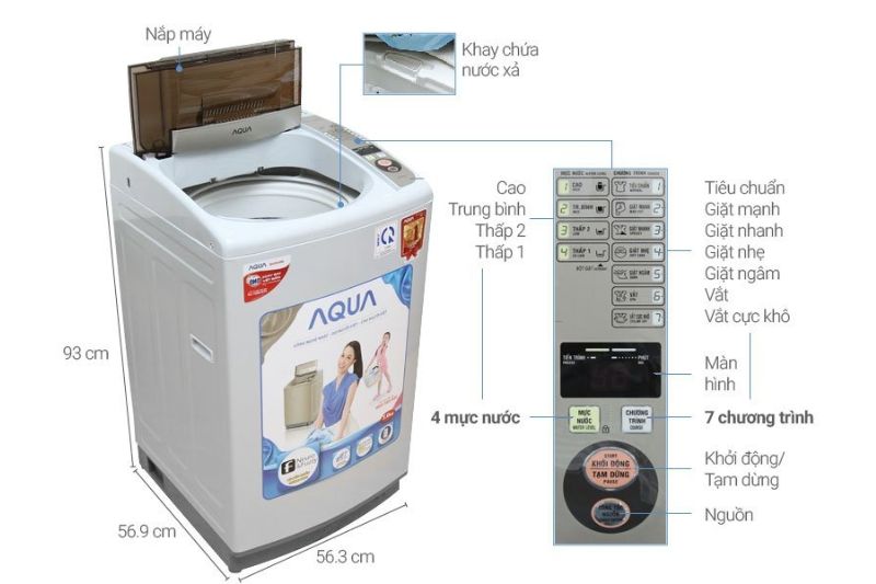 Cách Sử Dụng Máy Giặt Aqua AQW S72CT Đúng Chuẩn Giúp Máy Bền Lâu 2026 máy giặt Aqua aqw s72ct
