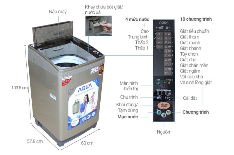 Cách Sử Dụng Máy Giặt Aqua U90AT Bền Lâu Và An Toàn Tại Nhà 2026 máy giặt aqua s90at