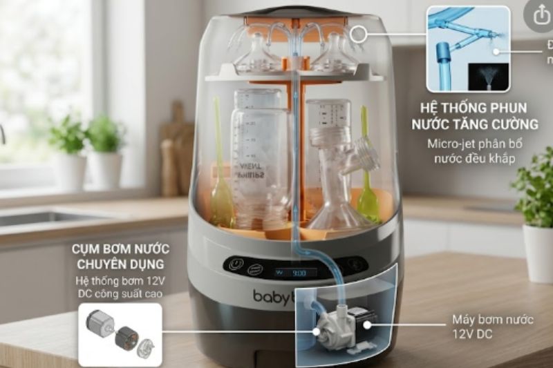 Máy Rửa Bình Sữa Bơm Không Chạy: Nguyên Nhân Và Hướng Xử Lý 2026 bom may rua binh