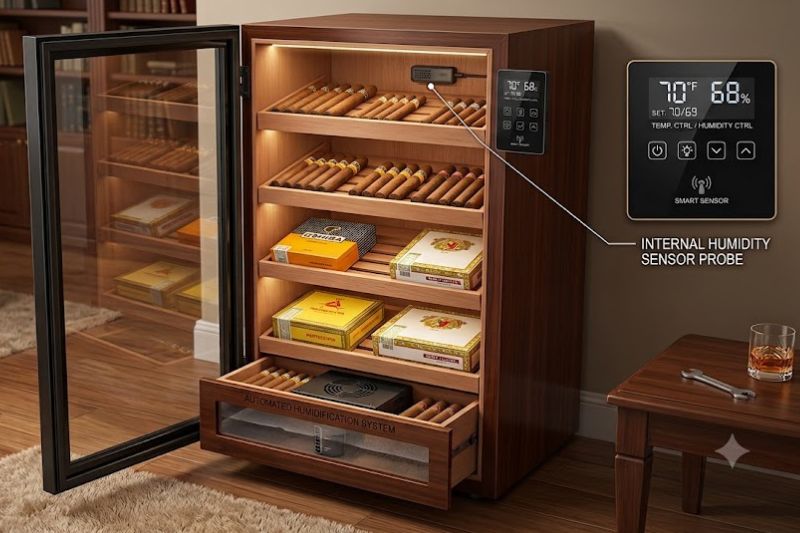 Xử Lý Tủ Xì Gà Lỗi Cảm Biến Độ Ẩm Nhanh Chóng Và Triệt Để 2026 hong cam bien do am