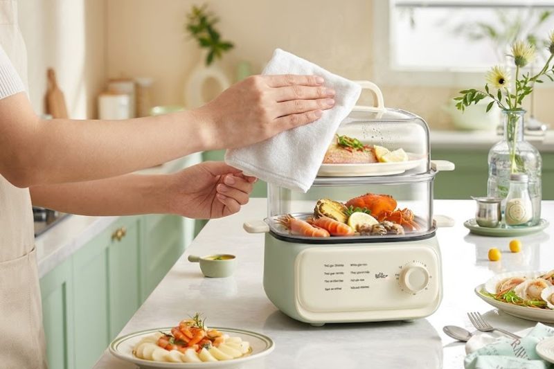 Khắc Phục Nồi Hấp Điện Bị Kẹt Nắp Nhanh Chóng Không Cần Thợ 2026 lau noi hap dien
