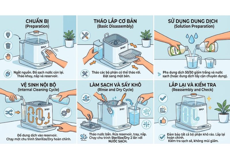 Vệ Sinh Đường Ống Máy Rửa Bình Sữa: Cách Thực Hiện Đúng Cách 2026 ve sinh duong ong may rua binh sua