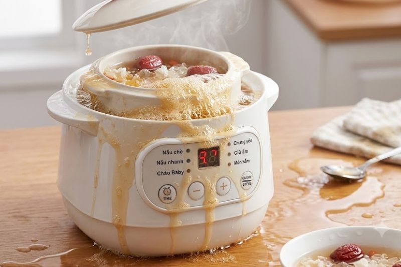Nồi Nấu Chậm Bị Trào Nước Do Đâu Và Xử Lý Thế Nào Là Đúng? 2026 noi nau cham trao nuoc